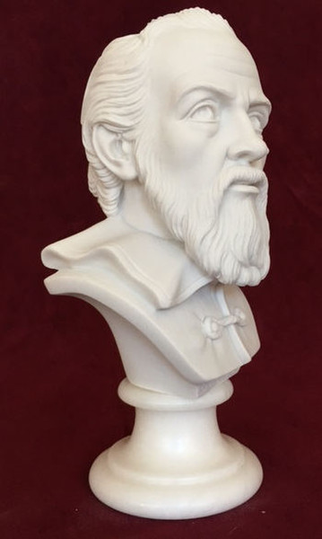 Bust sculpture of Galileo famed Italian astronomer mathematician